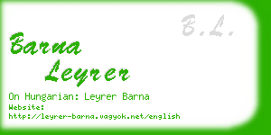 barna leyrer business card